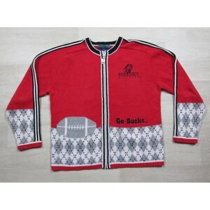 Vintage 90s Ohio State Buckeyes Full Zip Cardigan Sweater Womens (S) Eagles Eye